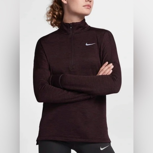Nike Running 1/4 Zip Top Size S Long Sleeves DRI- FIT Purple Sweatshirt - Picture 1 of 15